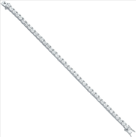 Silver 4.3mm Princess Cut CZ Tennis Bracelet