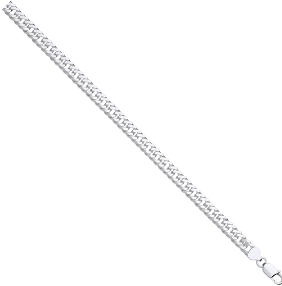 Silver Double Curb 7.7mm Chain - 28 inch