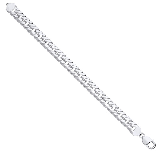 Silver 11mm Double Curb Gents Bracelet – 8.7”