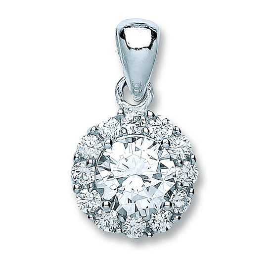 Silver Round CZ Pendant
